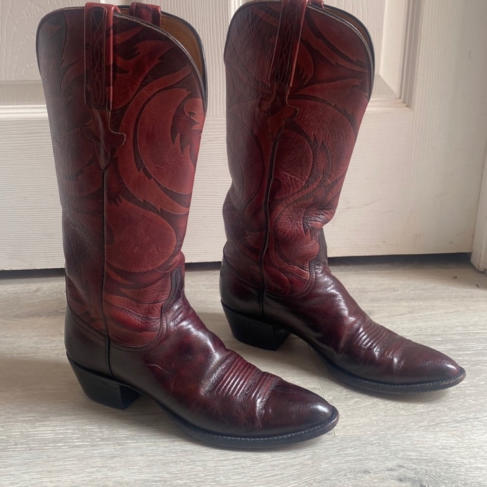 Lucchese Black Cherry Boots , women's size 7.5 2